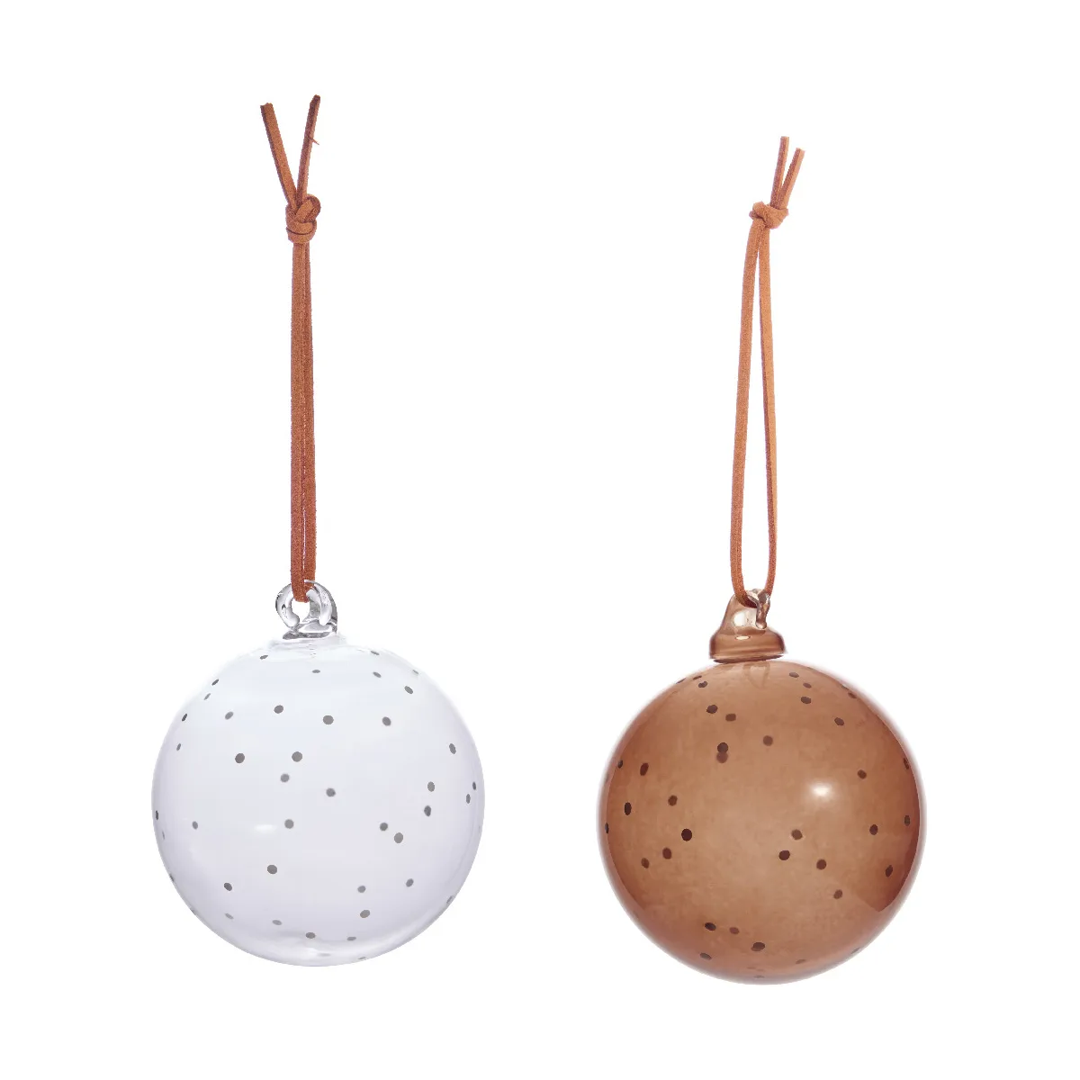 Bombki Natale Christmas 2 szt., Clear-nutmeg OYOY