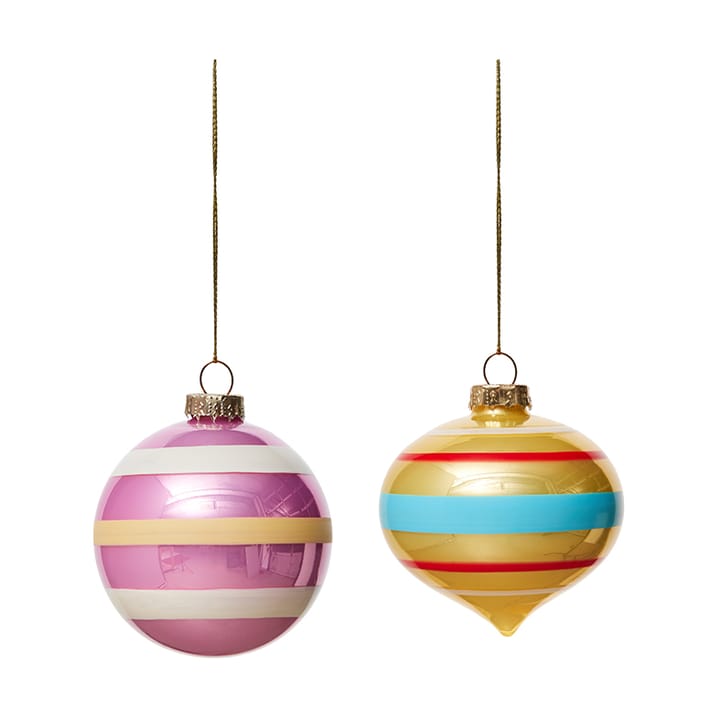 Bombki Vintage Christmas Glass Ball No. 1, 2 szt., Multi OYOY
