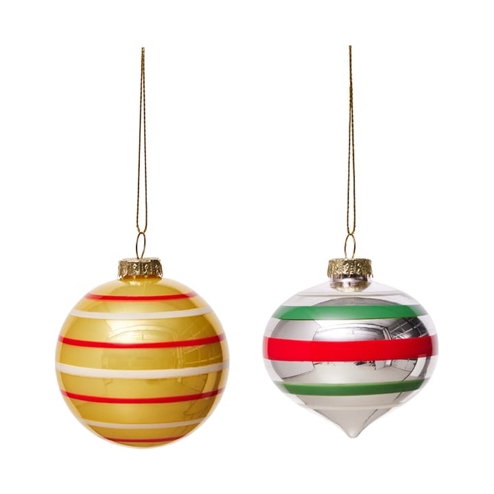 Bombki Vintage Christmas Glass Ball No. 3, 2 szt., Multi OYOY
