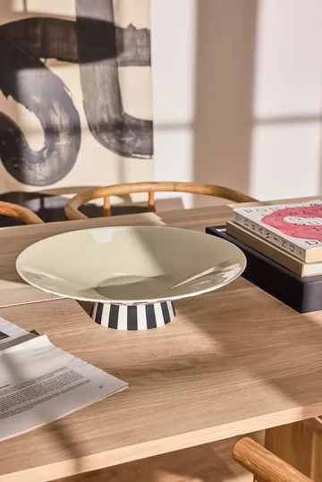 Dekoracja na stół Toppu niska Ø39x10,5 cm - Vanilla-black-white - OYOY