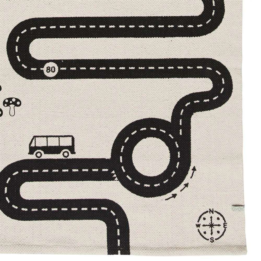 Dywan Adventure 70x180 cm, beżowy - czarny OYOY