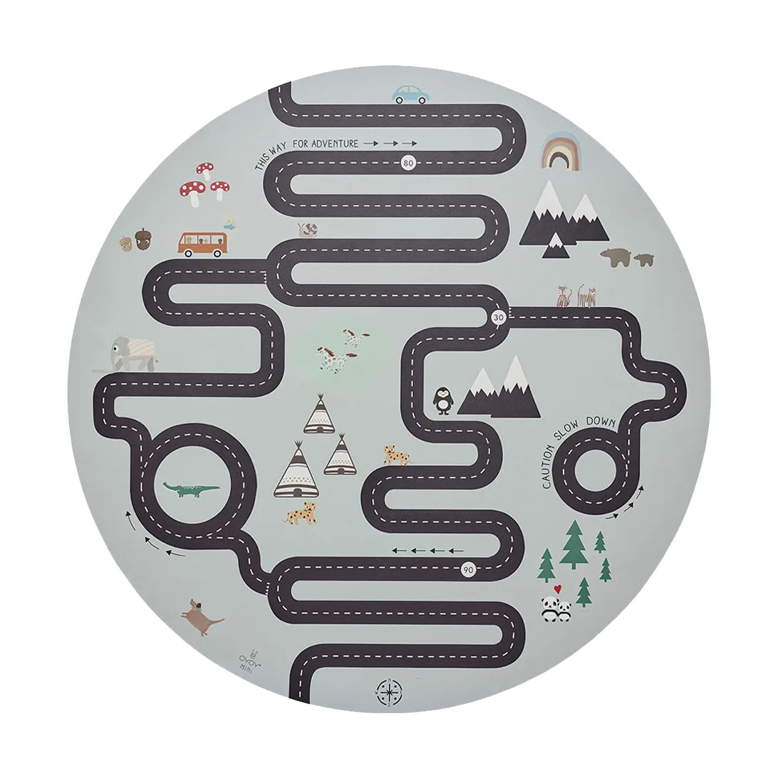 Dywan dla dzieci Adventure 112x112 cm, Multi OYOY