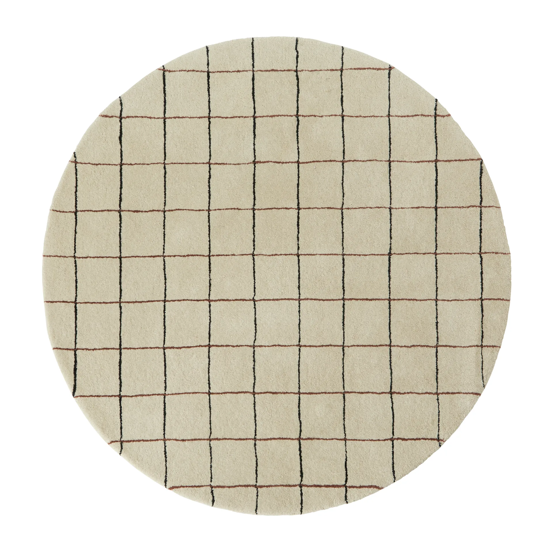Dywan okrągły Grid Ø140 cm, Offwhite OYOY
