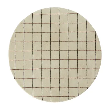 Dywan okrągły Grid Ø140 cm - Offwhite - OYOY