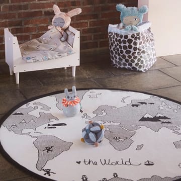 Dywan z mapą świata The World Ø 135 cm - beżowy - szary - OYOY