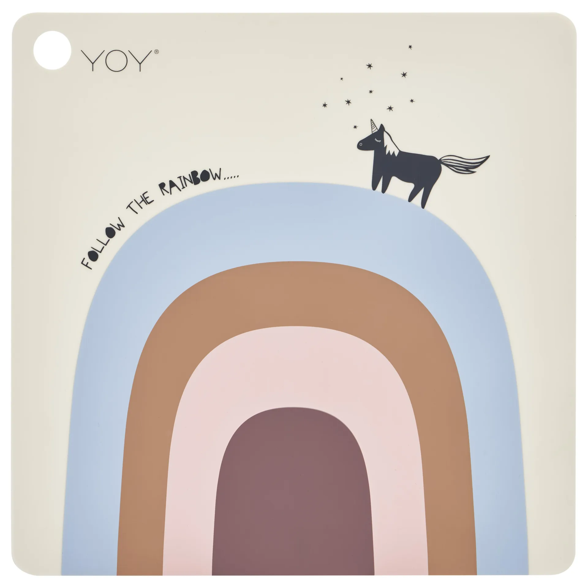 Follow the rainbow taca na stół, niebieski-różowy-beżowy OYOY