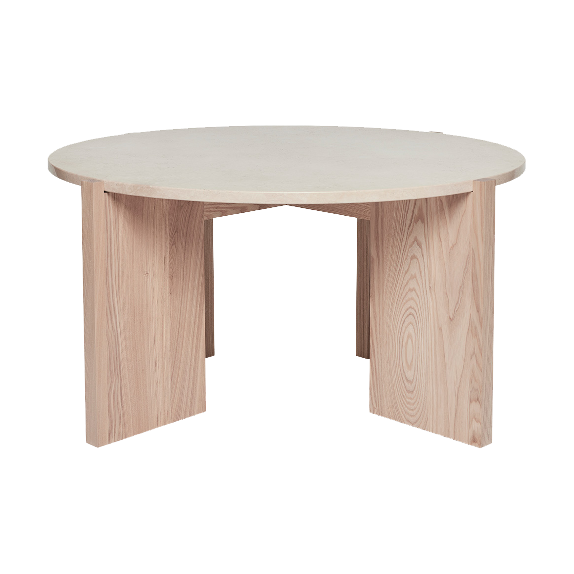 OYOY Marmurowy stolik kawowy Lune Ø84 cm Natural/biały