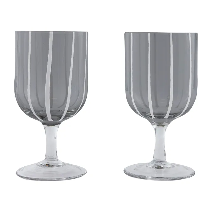 Mizu kieliszki do wina 2‑pak - Grey-white - OYOY