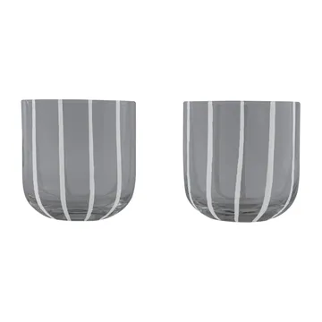 Mizu szklanki do wody 2‑pak - Grey-white - OYOY