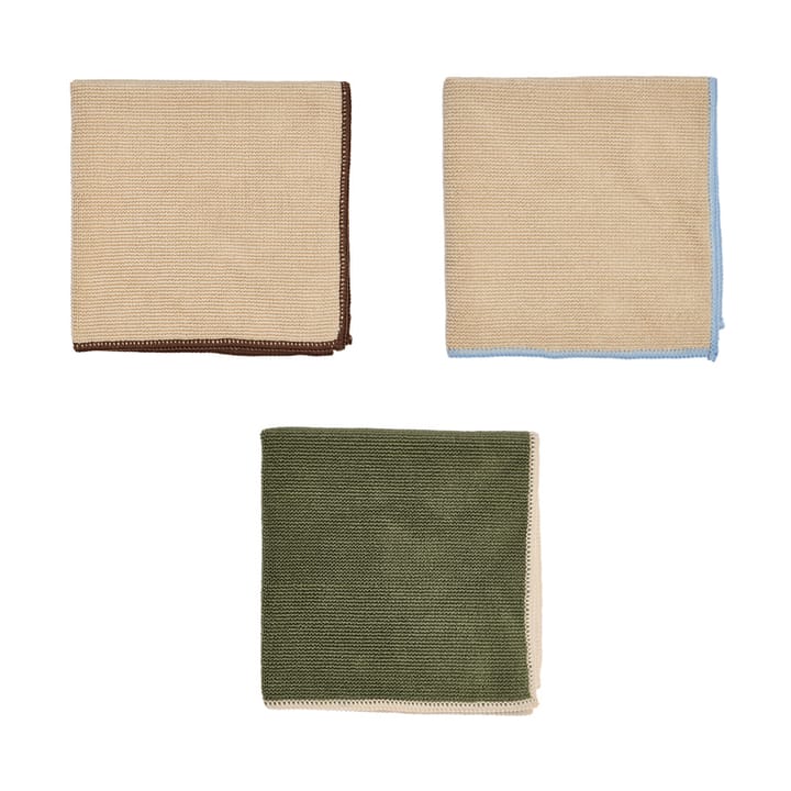 Mundus ściereczka mikrofibra  30x30 cm 3 szt. - Camel-olive - OYOY