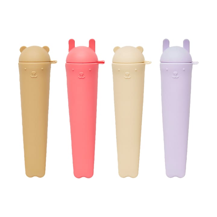 Ninka & Teddy ice pops 4 szt. - Lavender-vanilla-cherry red-rubber - OYOY