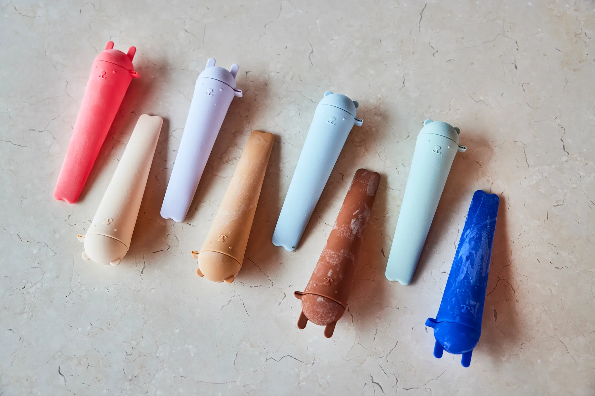 Ninka & Teddy ice pops 4 szt., Optic blue-pale green-pale blue-caramel OYOY