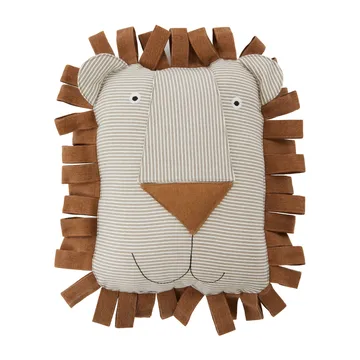 OYOY jeansowa poduszka w kształcie zwierzęcia - Lobo Lion, karmel - OYOY