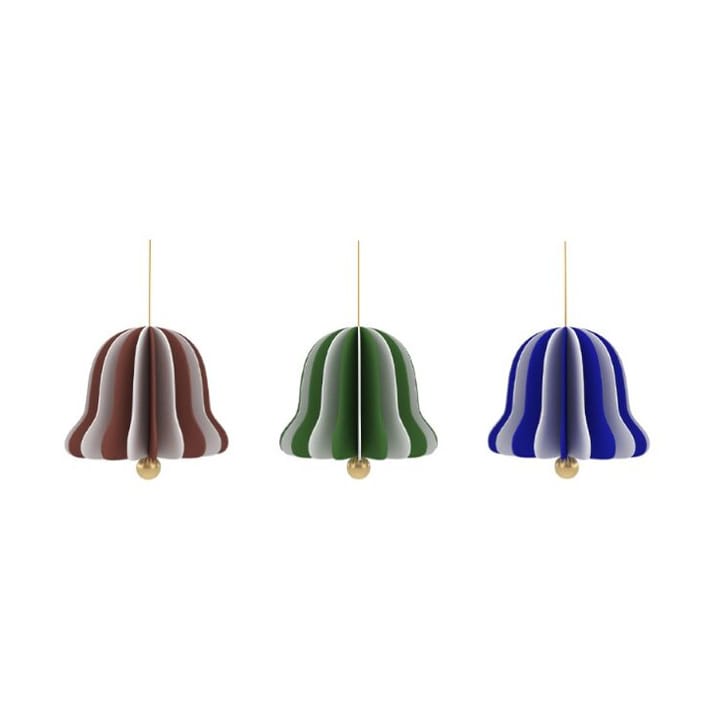 Ozdoby świąteczne Christmas Bell 3 szt., Nutmeg-green-blue OYOY