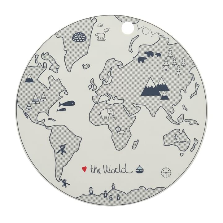 Podkładka z mapą świata The World  - beżowy - szary - OYOY