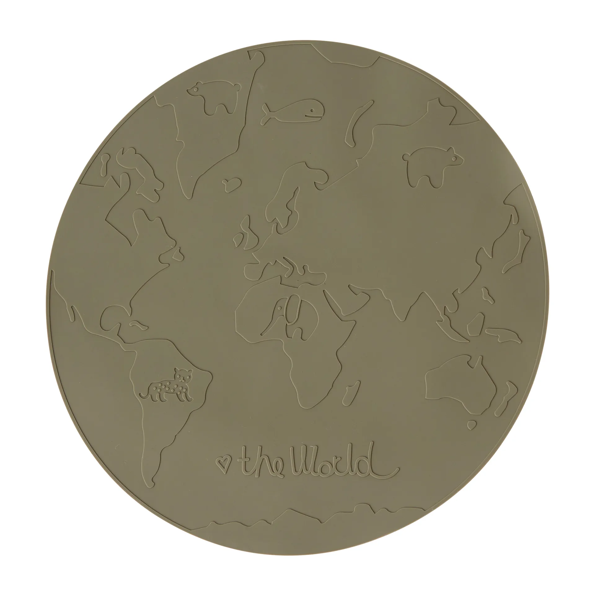 Podkładka z mapą świata The World , oliwkowy OYOY