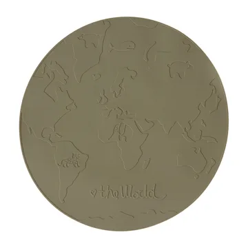 Podkładka z mapą świata The World  - oliwkowy - OYOY