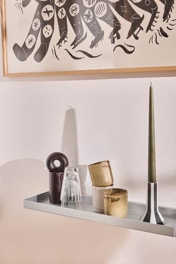 Półka ścienna Bakku large 16x80 cm - Aluminium - OYOY