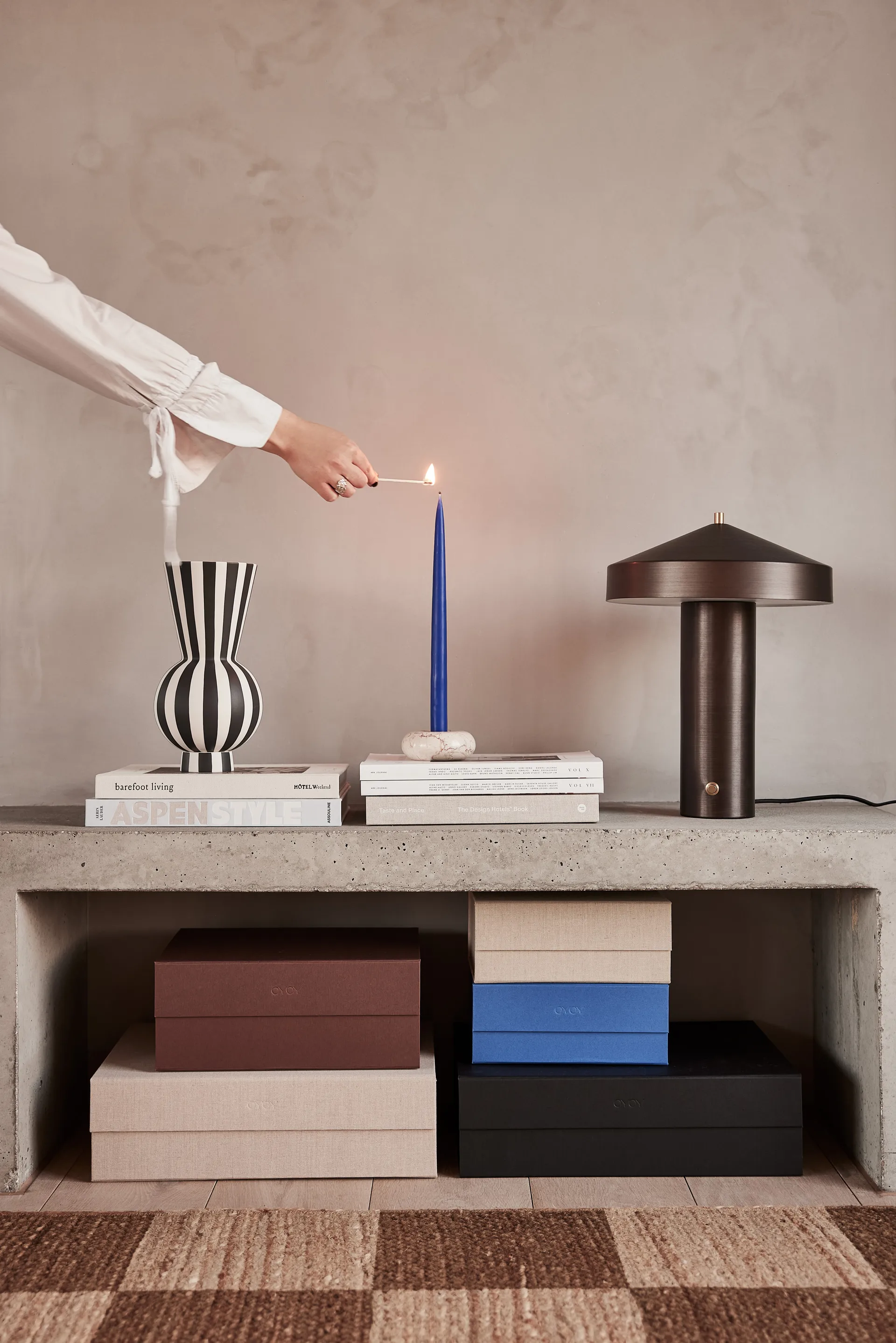 Pudełko do przechowywania Hako 18x25 cm, Optic blue OYOY