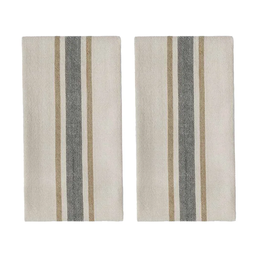 Ręcznik kuchenny Linu 2 szt, Black OYOY