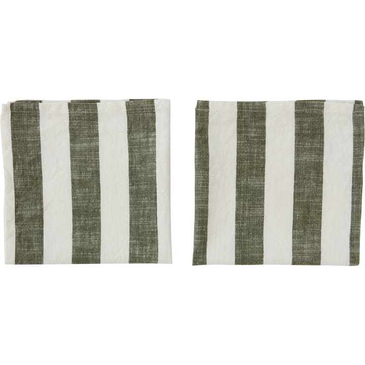 Serwetka Striped 45x45 cm, 2-pak - Olive - OYOY