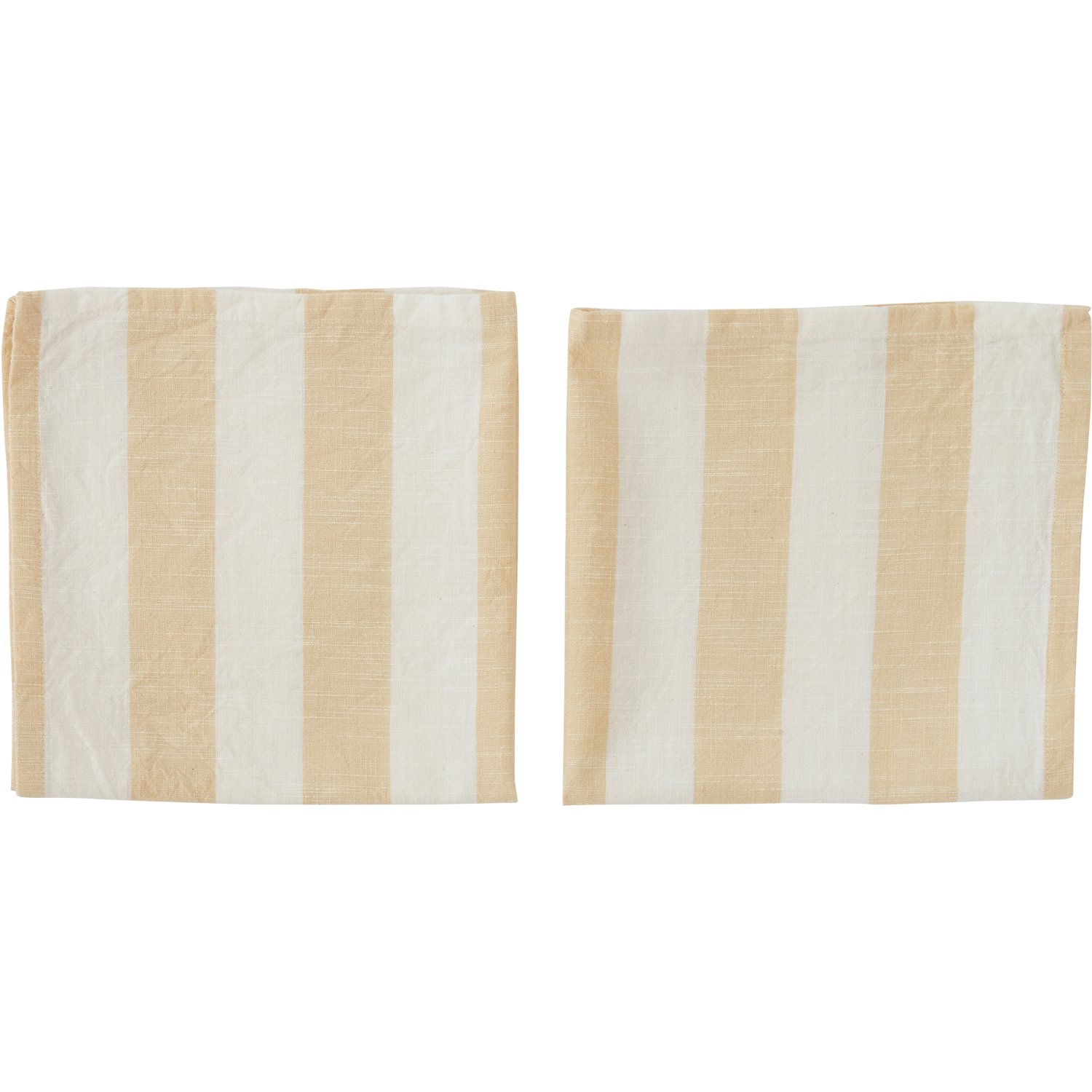 OYOY Serwetka Striped 45x45 cm, 2-pak Wanilia | Skandynawski Design | Serwetki lniane i bawełniane | Żółty