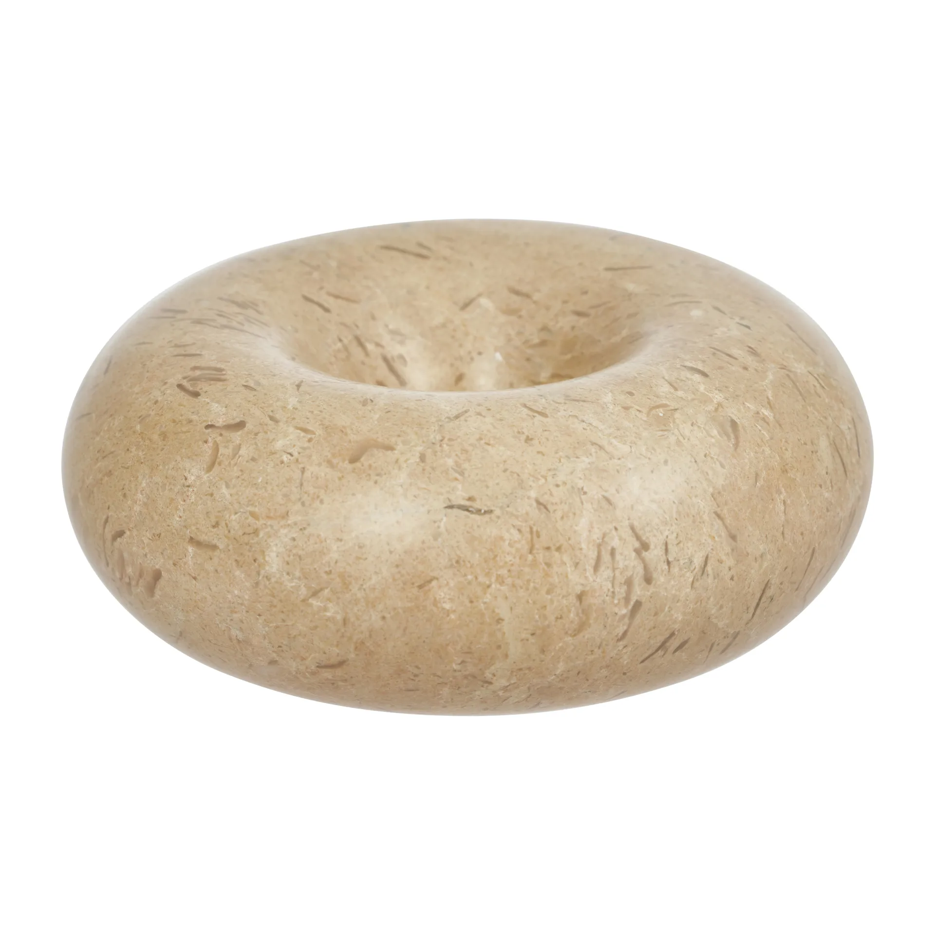 Świecznik marmurowy Savi small 4 cm, Beige OYOY