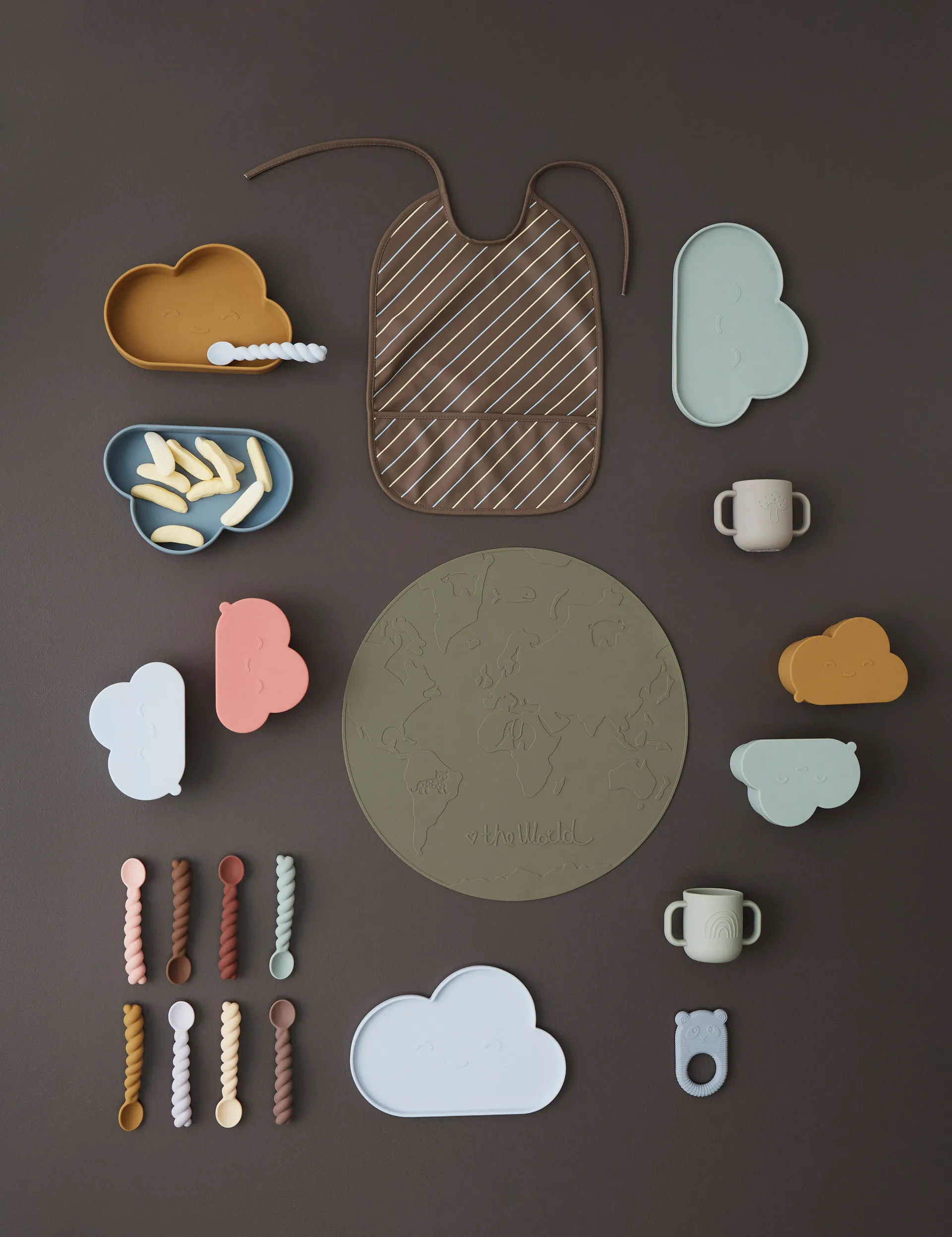 Łyżka Mellow 3-pak, Dusty Blue-taupe-pale mint OYOY