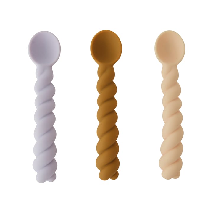 Łyżka Mellow 3-pak, Lavender-vanilla-light Rubber OYOY