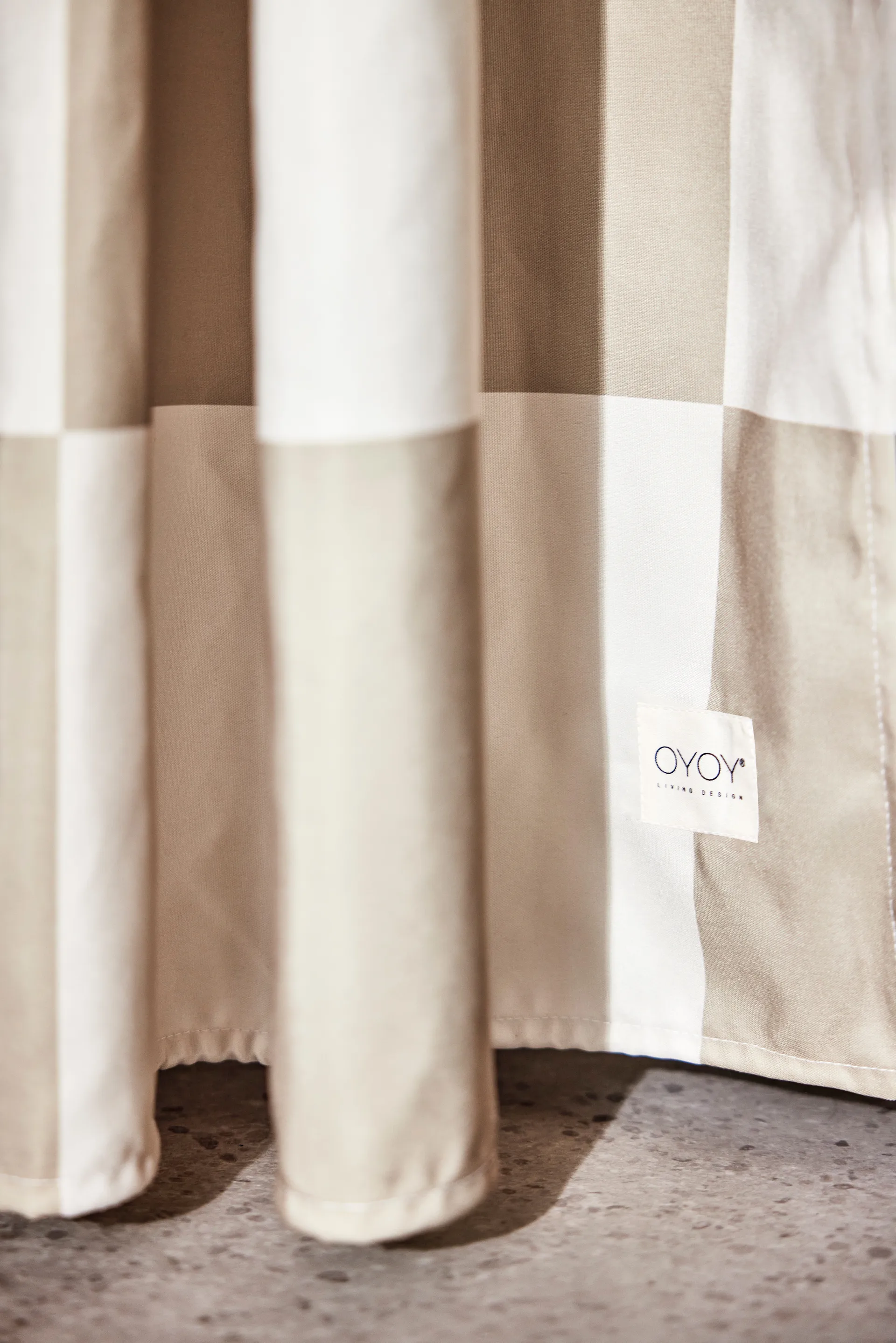 Zasłona prysznicowa Chess 180x180 cm, Clay-offwhite OYOY