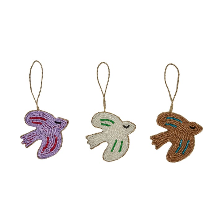 Zawieszka świąteczna Christmas Bird, 3 szt., Lavender-amber-offwhite OYOY