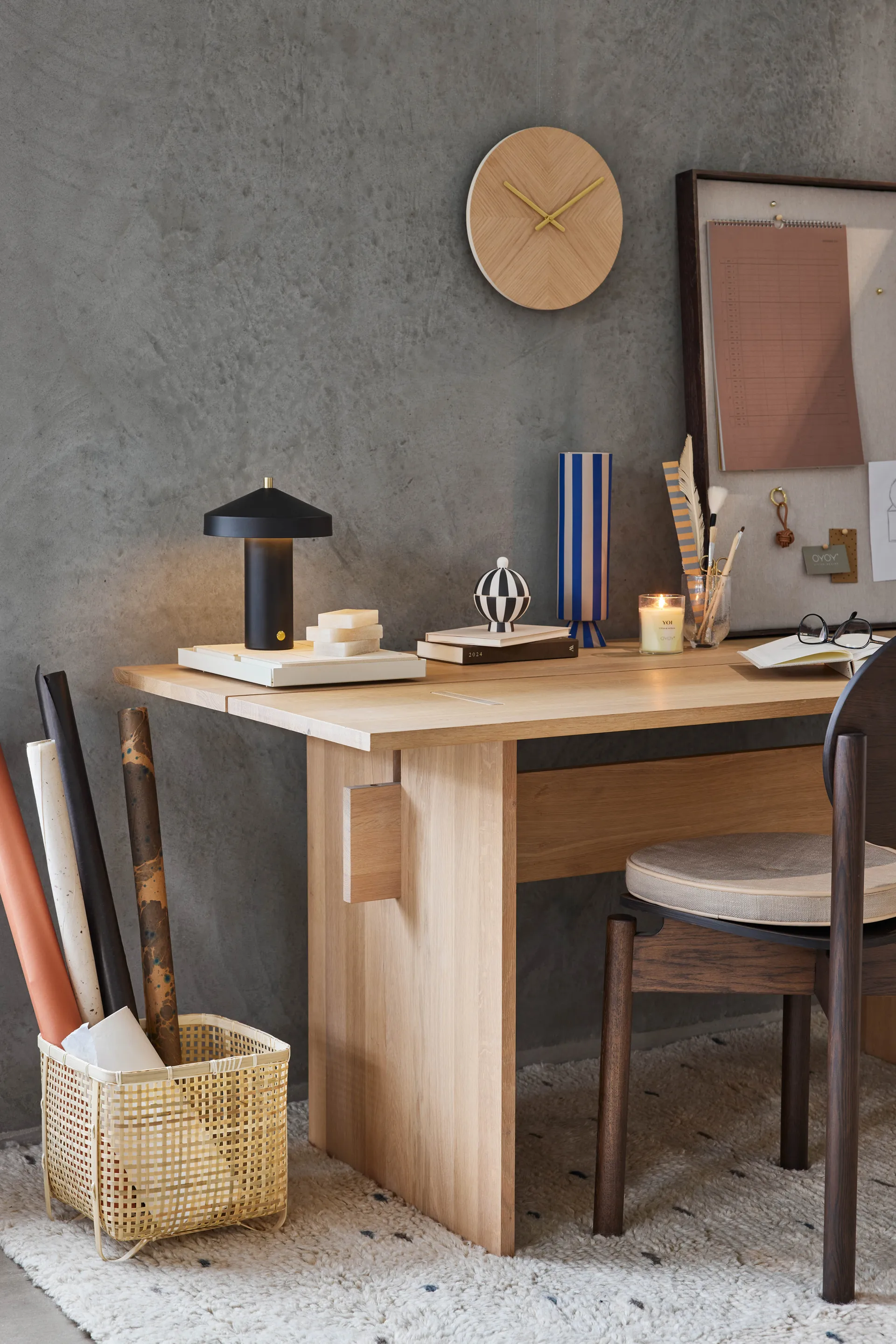 Zegar ścienny Tokei Ø29 cm, Natur OYOY