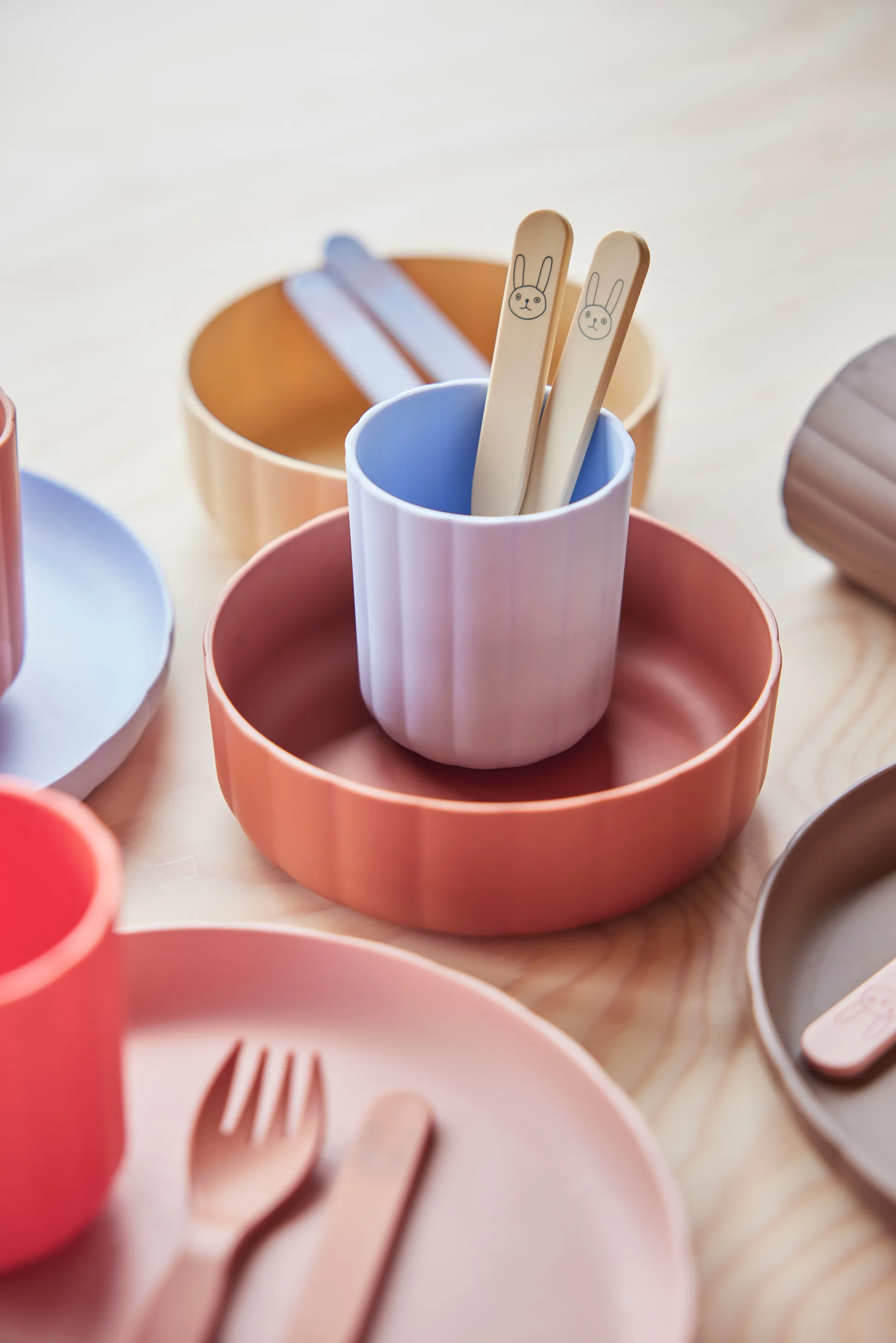 Zestaw sztućców dla dzieci Pullo, Vanilla OYOY