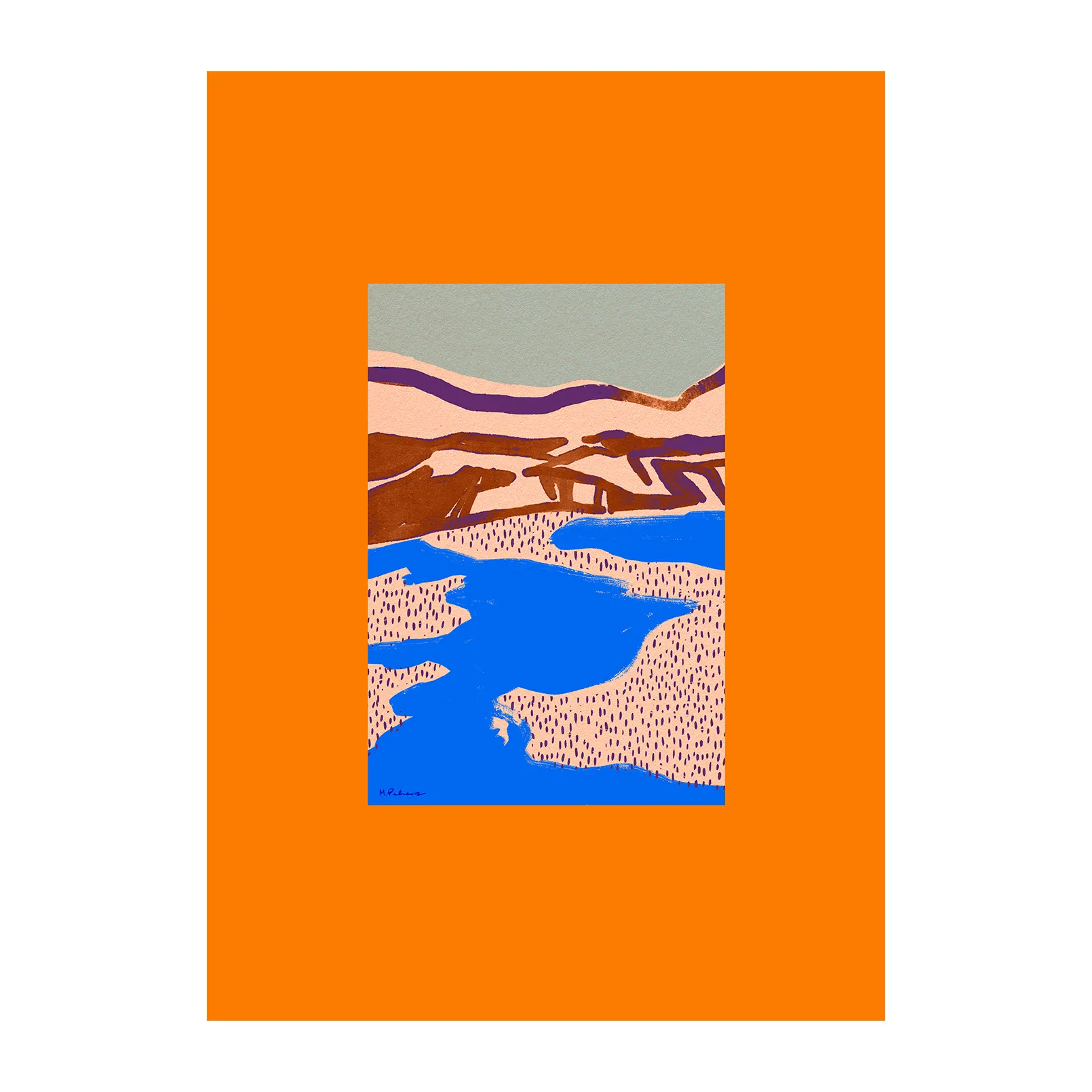 Plakat Orange Landscape, 50x70cm Paper Collective