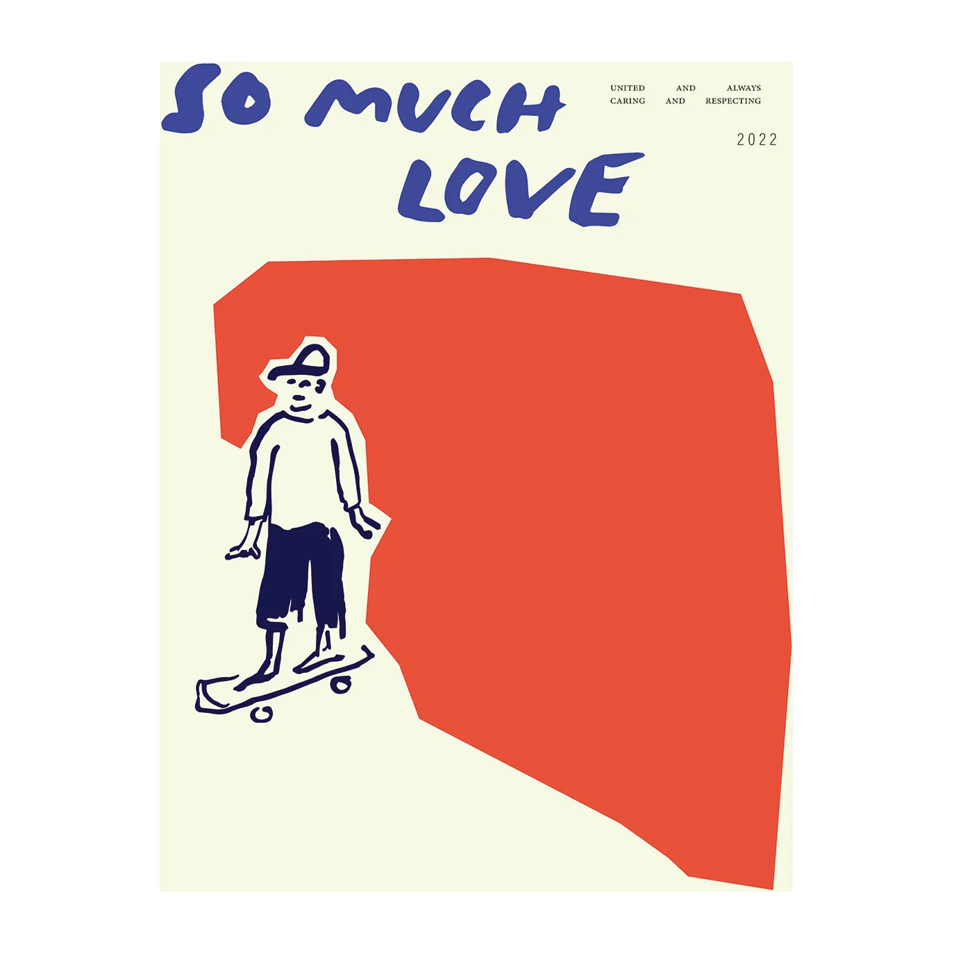 Plakat So Much Love Skateboard, 30x40 cm Paper Collective