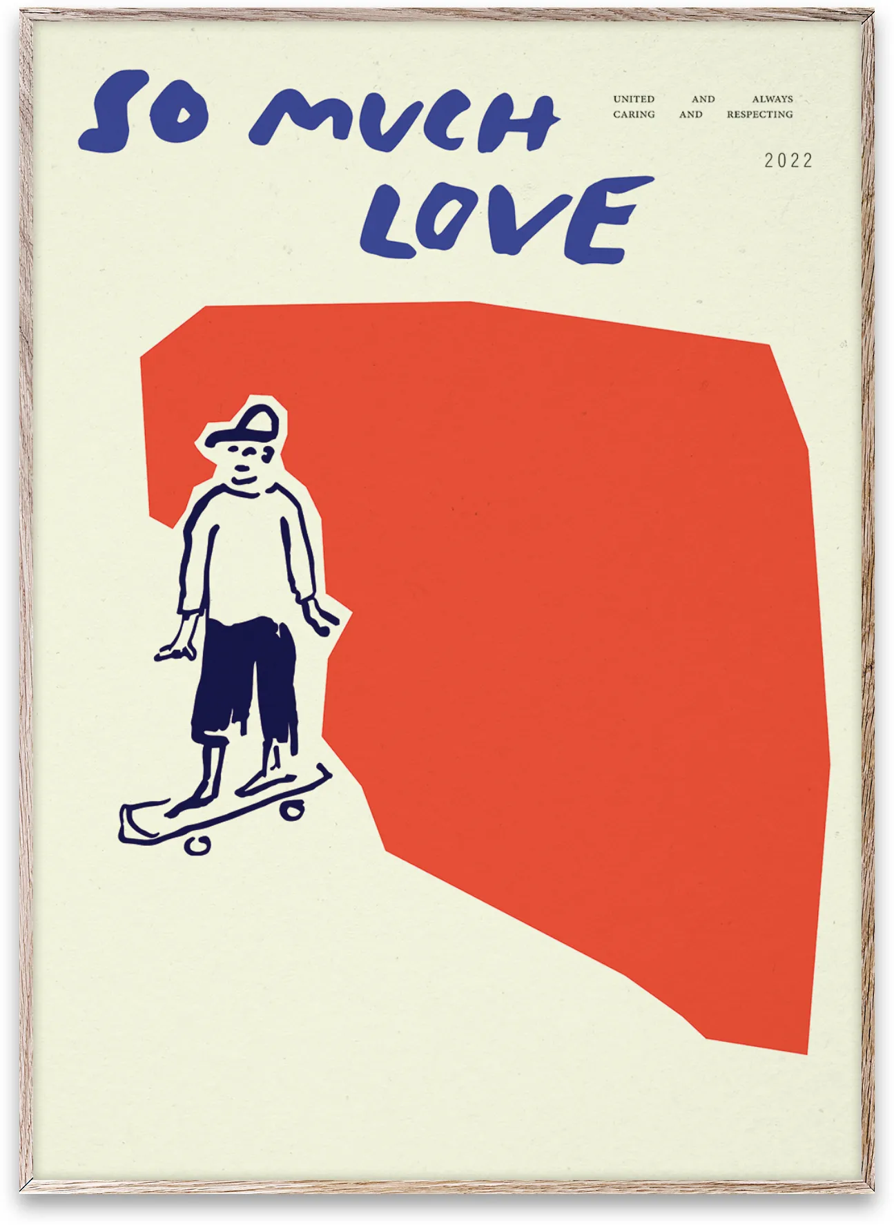 Plakat So Much Love Skateboard, 30x40 cm Paper Collective