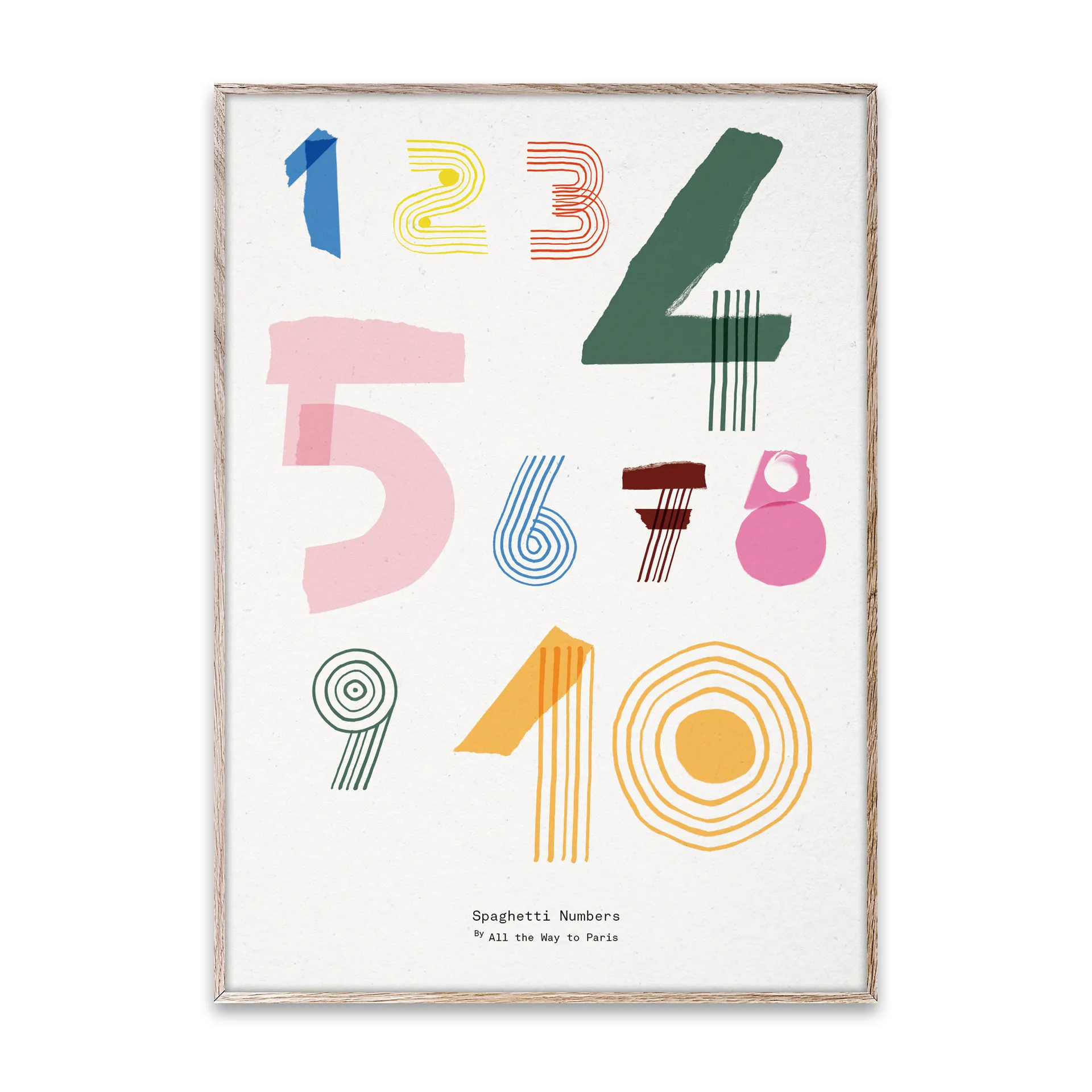 Plakat Spaghetti Numbers, 50x70cm Paper Collective