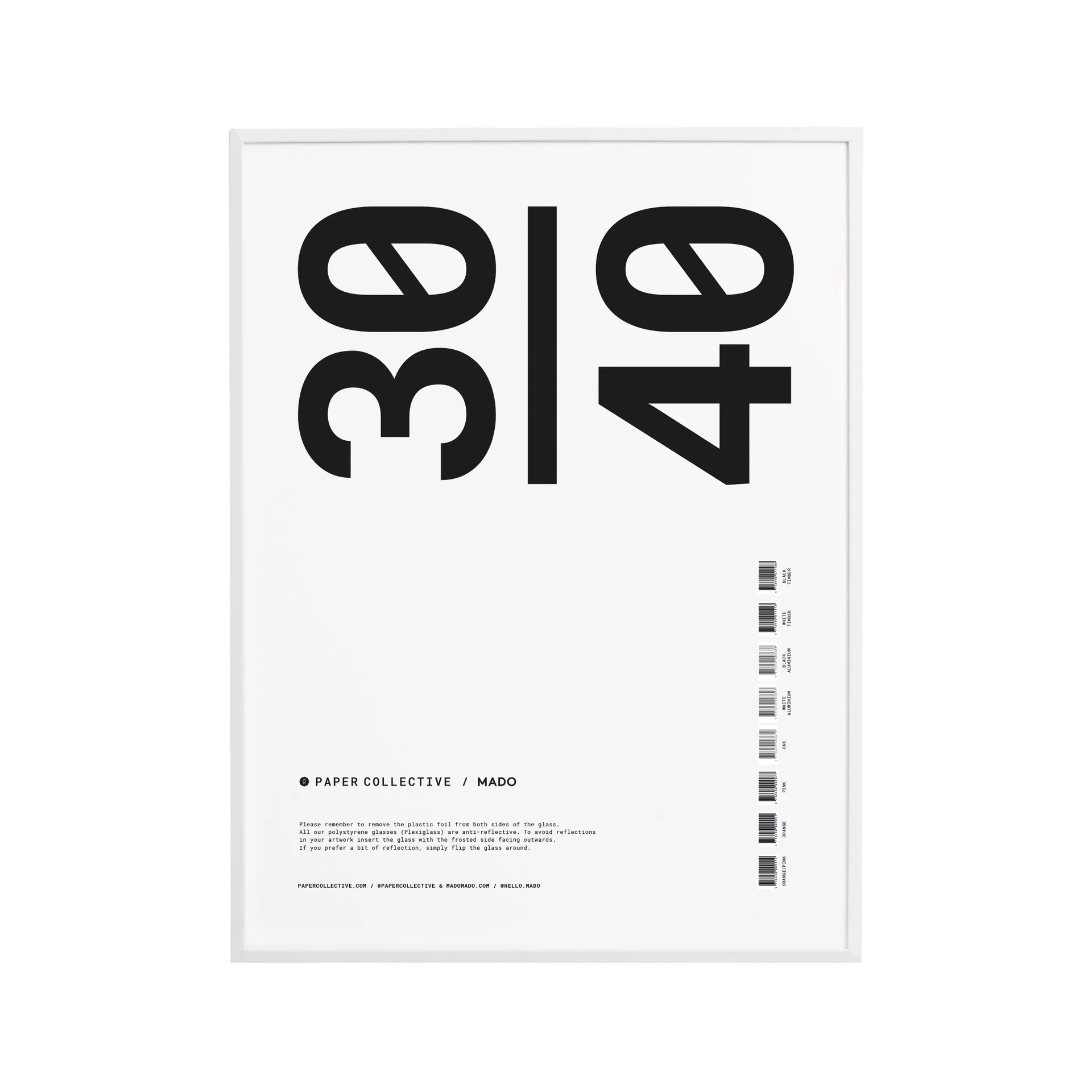 Rama Paper Collective plexi - biała, 30x40 cm Paper Collective