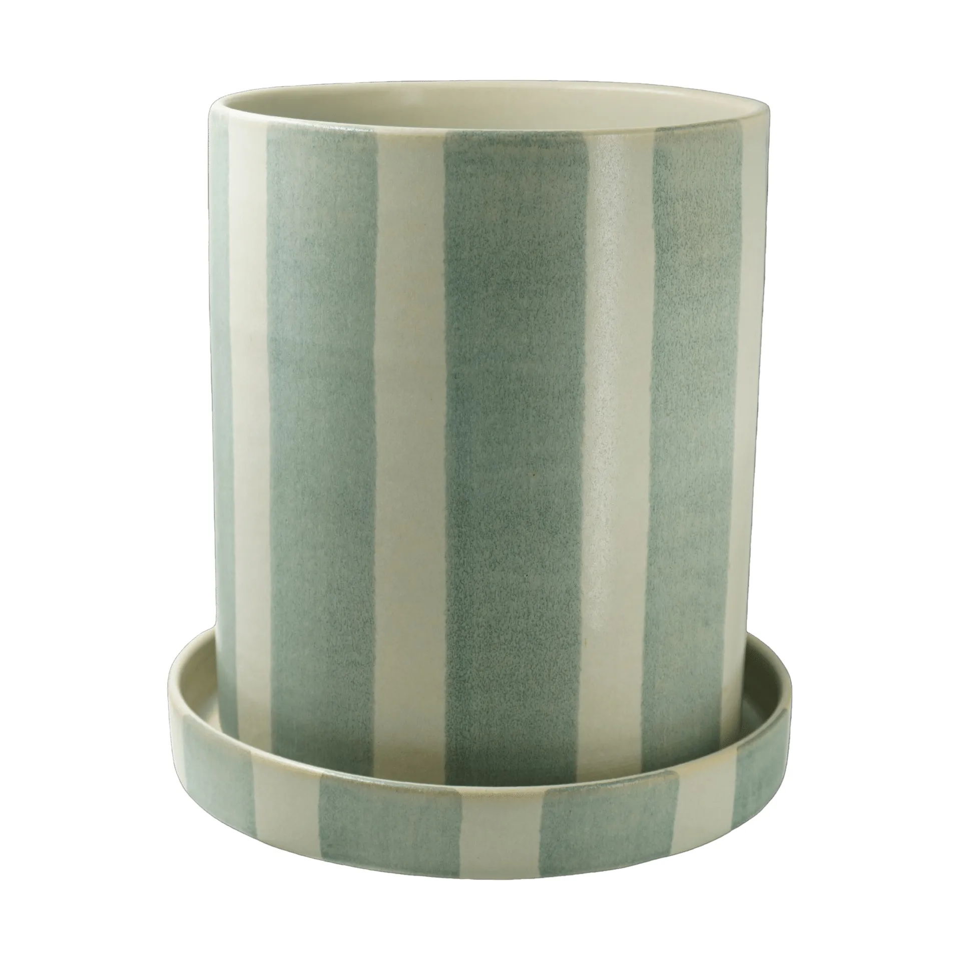 Doniczka w paski średnia Ø18 cm, Szarozielony-zielony Paradisverkstaden