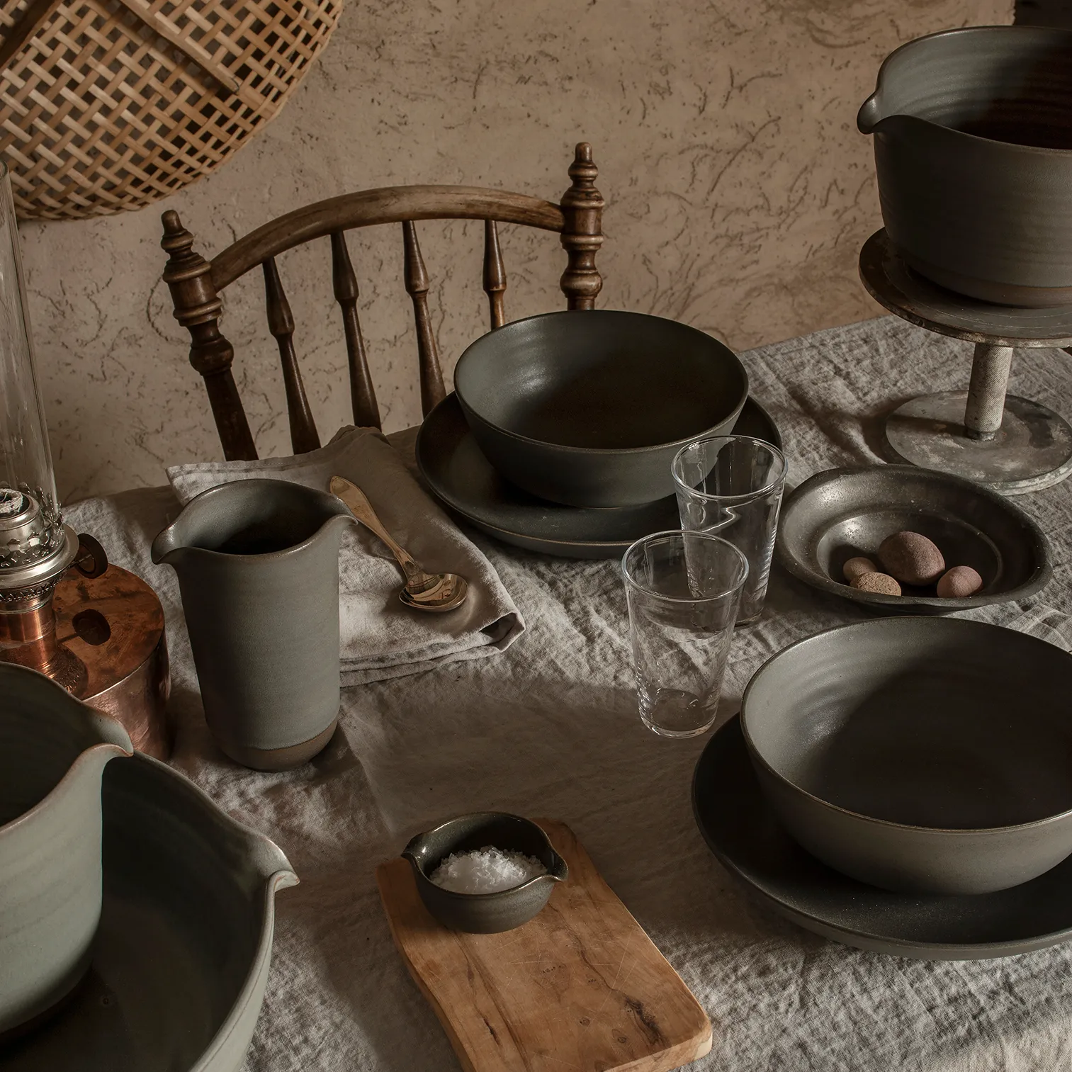 Lantliv miska na jedzenie pokébowl 21,5 cm, Szary Paradisverkstaden