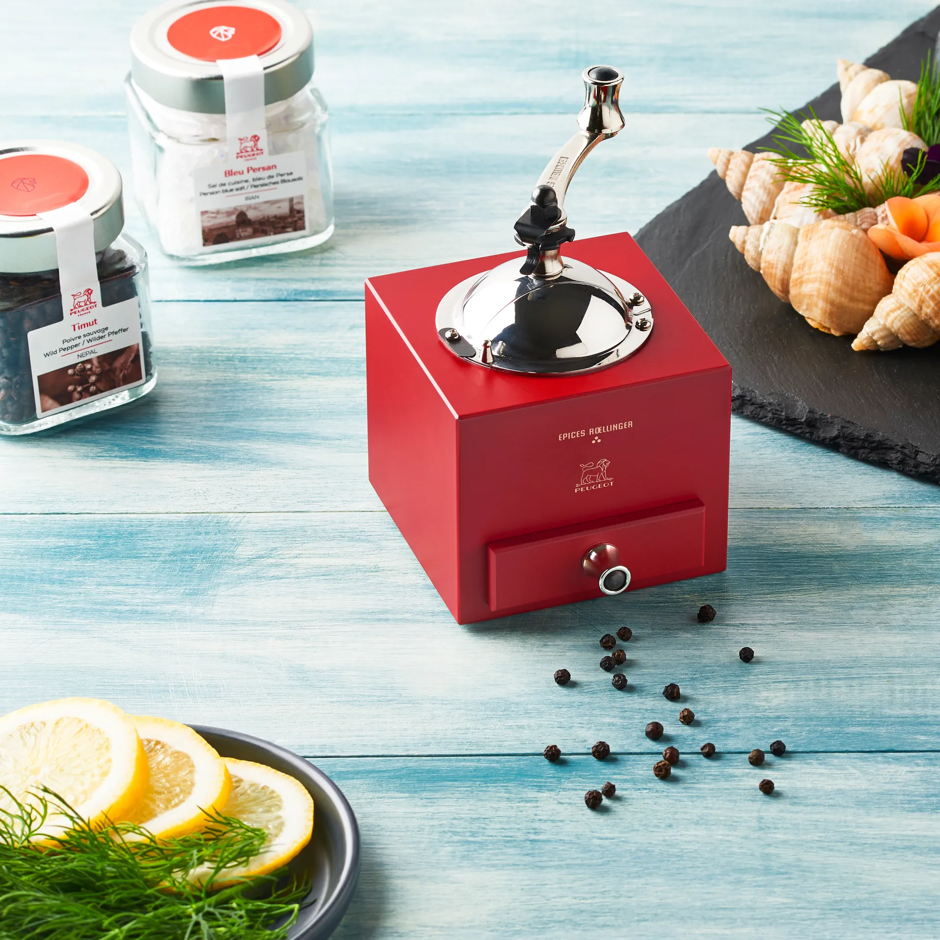 Roellinger ręczny młynek do pieprzu, Czerwony Peugeot