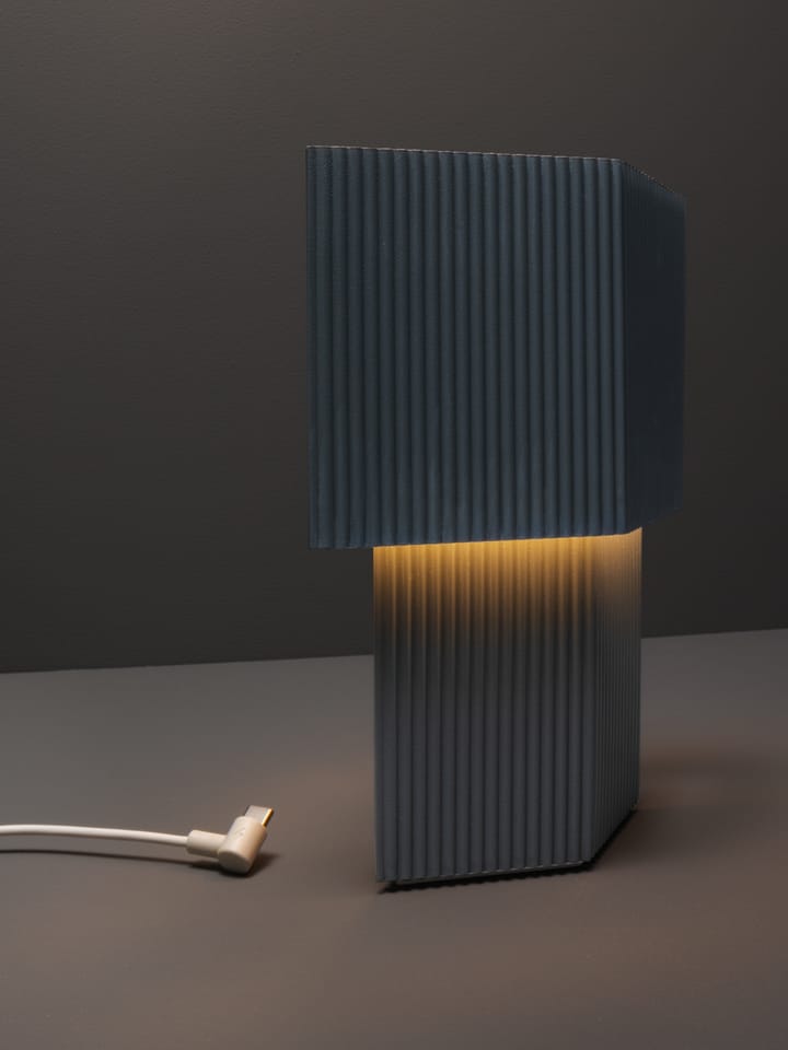 Bezprzewodowa lampa stołowa Romb Mini 19 cm, Blue stone Pholc