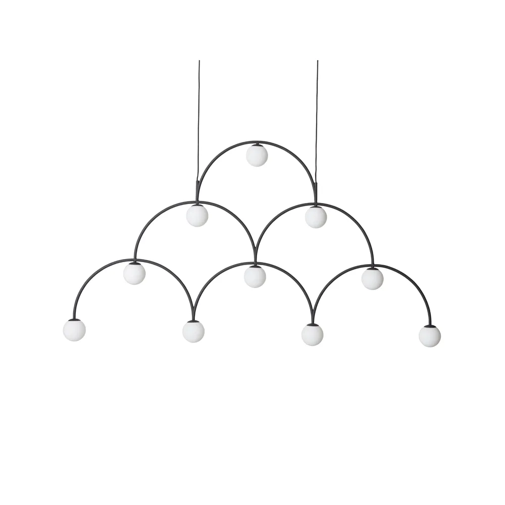 Bounce 169 lampa wisząca, szkło czarne, opalowe Pholc