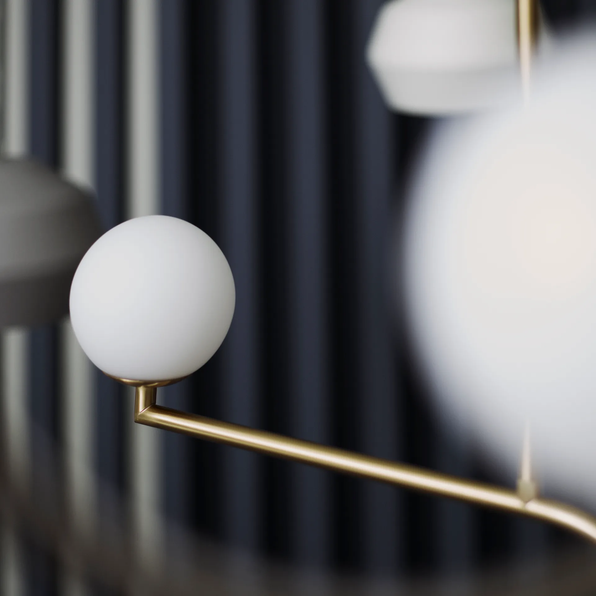 Lampa sufitowa Mobil 70, mosiądz Pholc