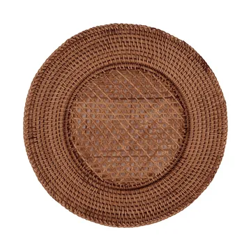 Classic Rattan podkładka stołowa - Ciemnobrązowy, 33 cm - Pick a Poppy
