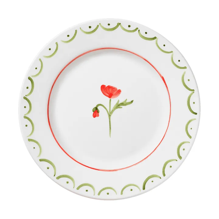 Cottage Flower talerz sałatkowy - Poppy Red, 22 cm - Pick a Poppy