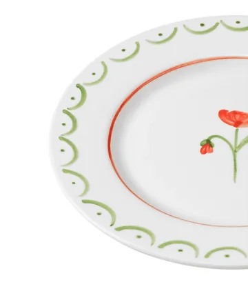 Cottage Flower talerz sałatkowy - Poppy Red, 22 cm - Pick a Poppy