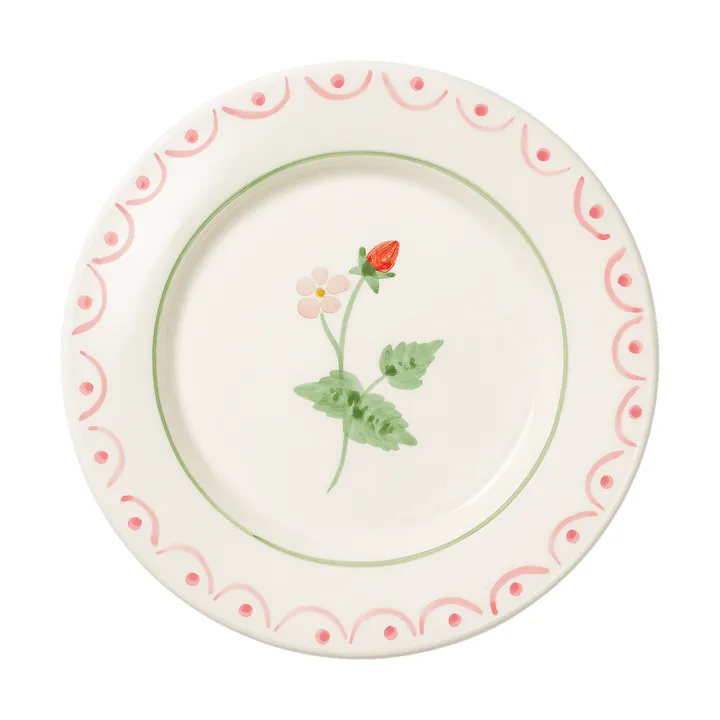 Cottage flower Wild Strawberry talerz sałatkowy - Red, 22 cm - Pick a Poppy