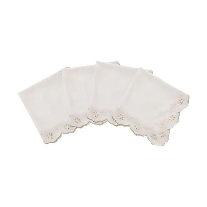 Lace bawełniana serwetka - Offwhite, zestaw 4 szt., 45x45 cm - Pick a Poppy