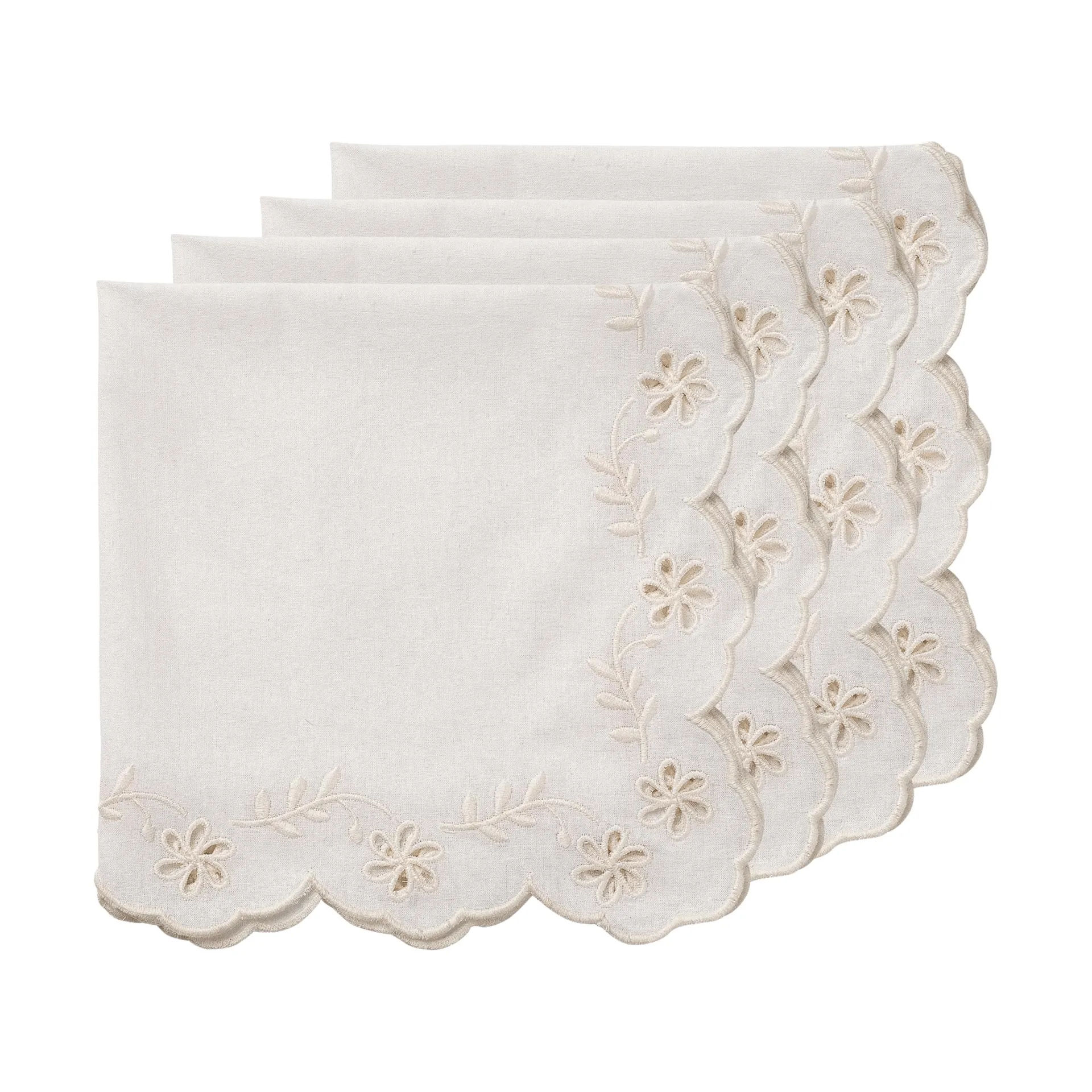 Lace bawełniana serwetka, Offwhite, zestaw 4 szt., 45x45 cm Pick a Poppy